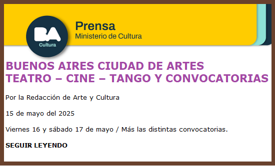 TEATRO CINE TANGO Y CONVOCATORIAS